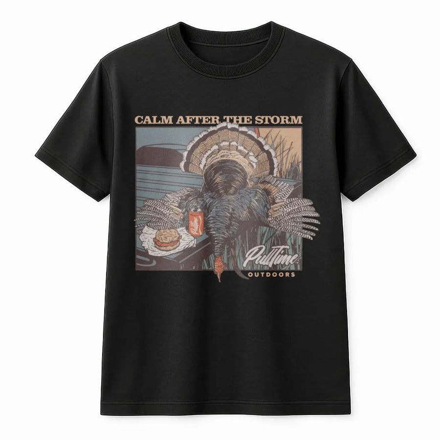 Turkey Hunting T-Shirt | Calm After The Storm Wildlife Graphic | Premium Cotton Unisex Tee | Gift For Outdoorsman And Turkey Hunter