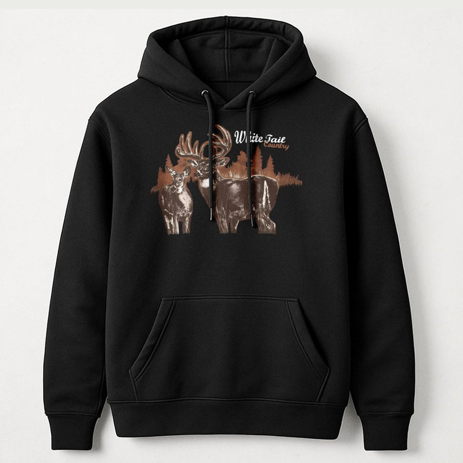 Whitetail Deer Hoodie | Buck and Doe Nature Graphic | Premium Cotton Blend | Gift for Hunter and Wildlife Lover