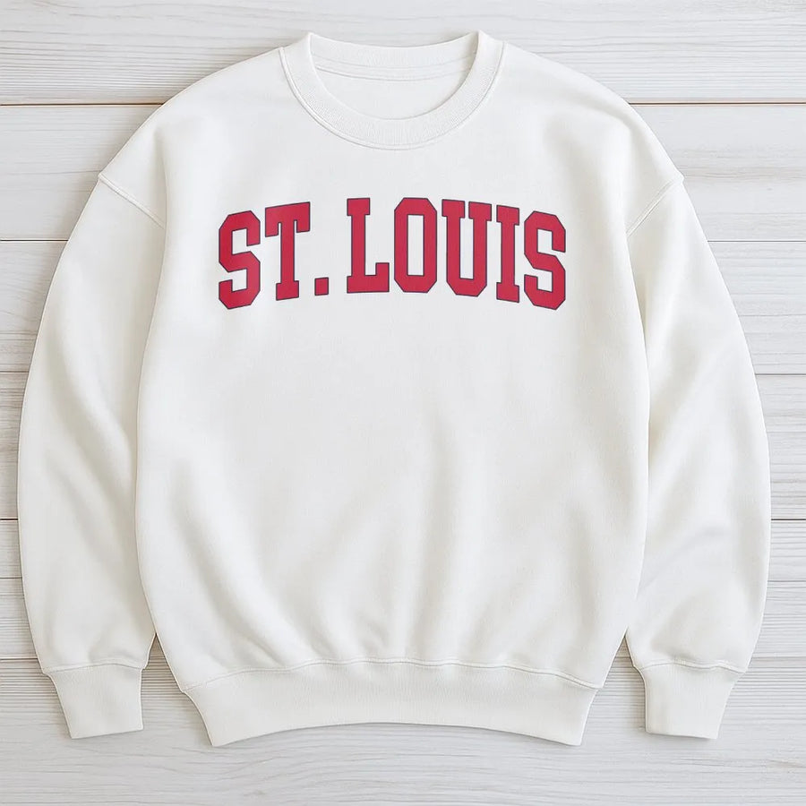St. Louis Sweatshirt | Vintage Varsity College Sweatshirt | Premium Cotton Blend | City Pride Apparel Gift for Men & Women