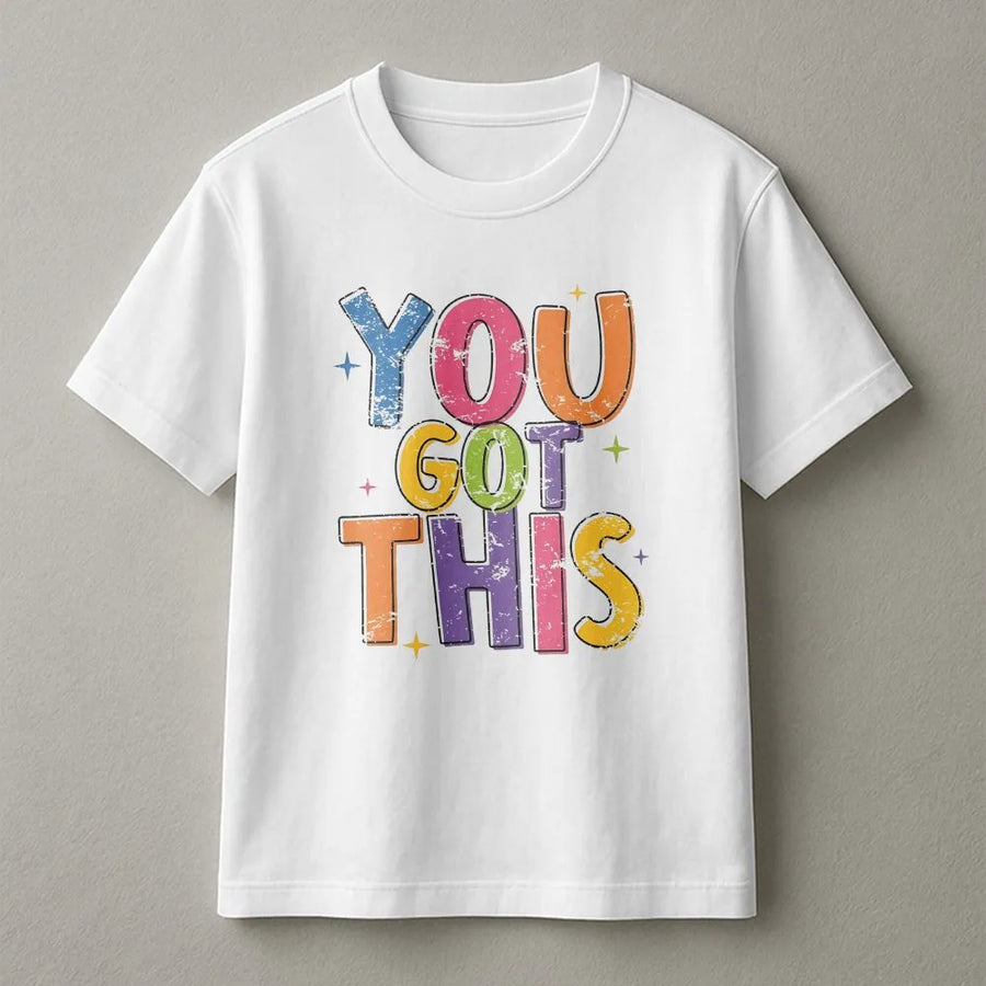 Retro Teacher T-Shirt | You Got This Positive Affirmation Graphic | Comfort Colors 100% Cotton | Gift for Elementary Teacher, First Day of School Outfit