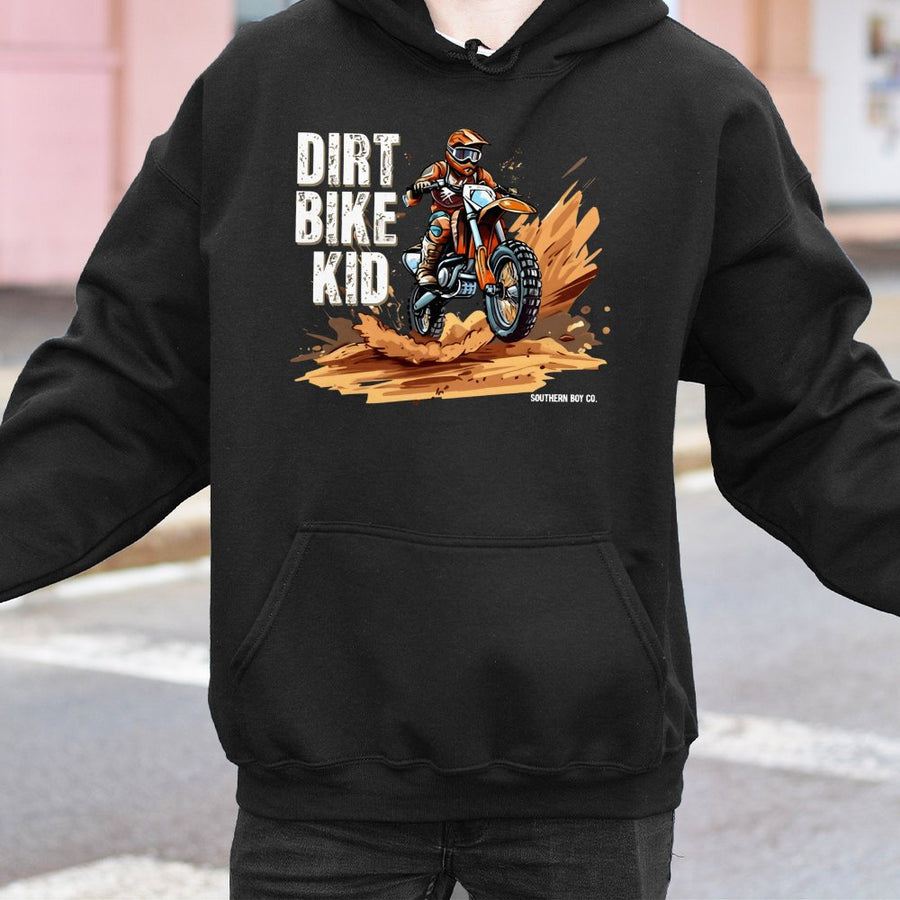 Dirt Bike Kid Hoodie | Motocross Racing Graphic | Premium Cotton Blend | Gift for Dirt Biker Kids and Extreme Sports Fans