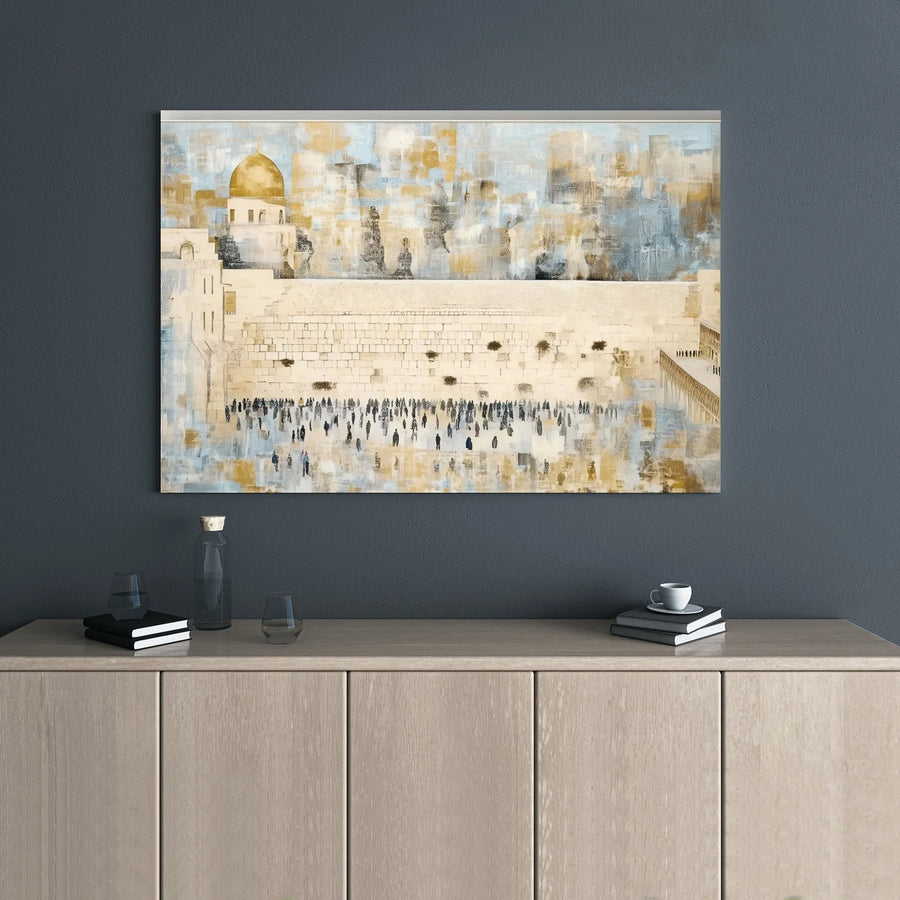 Western Wall Jerusalem Canvas Print | Abstract Dome of the Rock Wall Art | 1.25-Inch Gallery Wrap | Premium Spiritual Decor for Home or Office