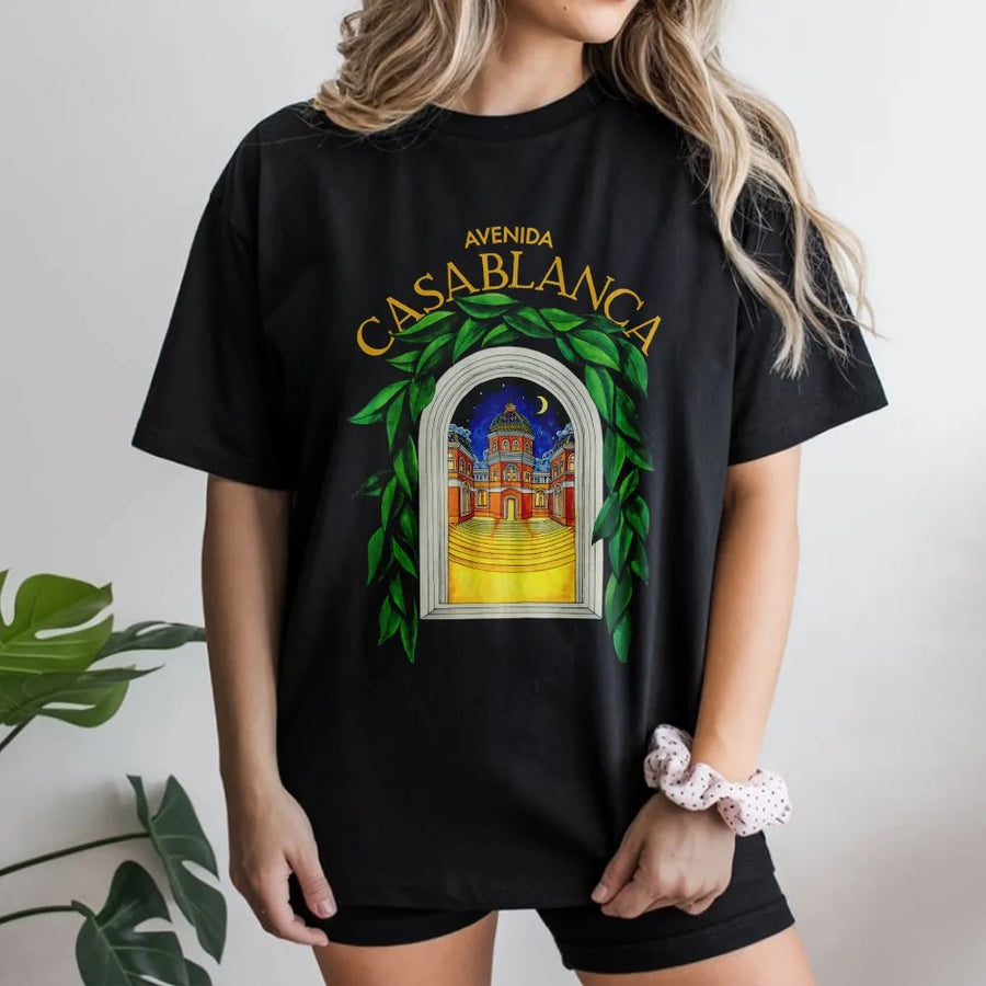 Vintage Casablanca T-Shirt | Mediterranean Architecture Art Graphic | Premium Unisex Pullover | Morocco Travel Gift for City Lovers