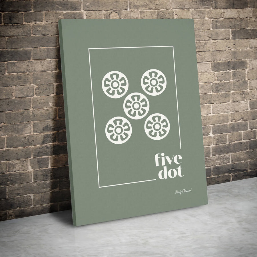 Abstract Five Dot Canvas Wall Art | Modern Geometric Symbols Print | Premium Gallery Wrapped Canvas | Contemporary Home Decor Gift