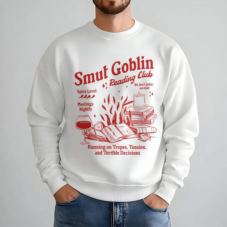 Smut Goblin Reading Club Sweatshirt | Spicy Romantasy Book Lover Gift | Premium Cotton Blend Crewneck | Trendy Bookish Apparel For Readers