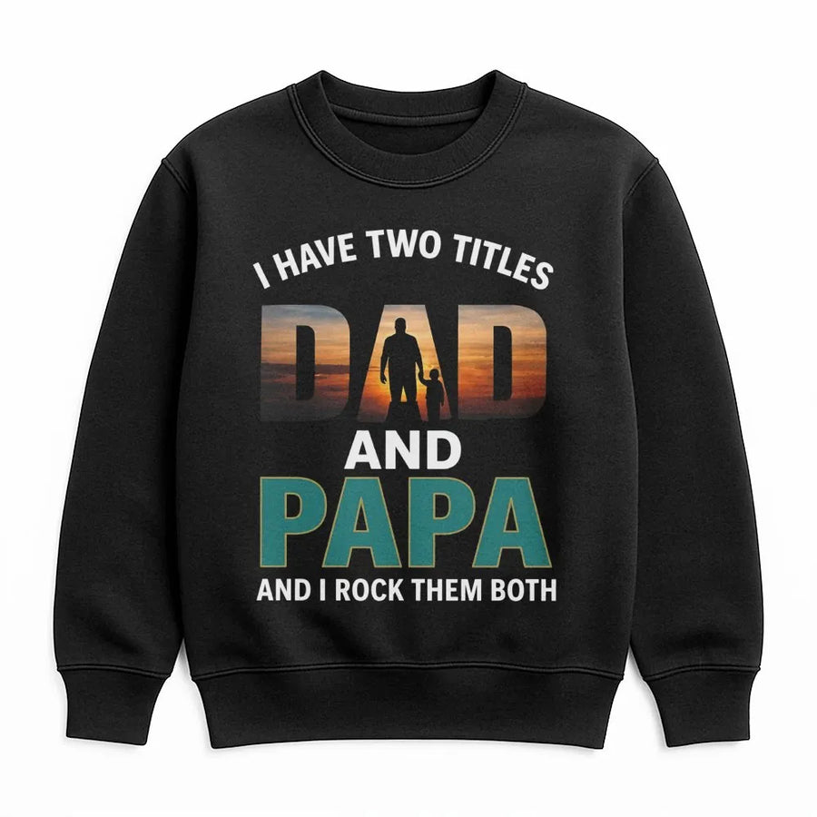 Dad and Papa Sweatshirt | Sunset Silhouette Graphic Tee | Premium Cotton Blend | Best Father's Day 2026 Gift for New Grandpas and Dads