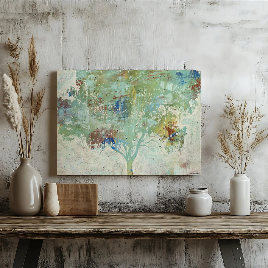 Abstract Tree Canvas Wall Art | Textured Painterly Landscape Print | Premium 1.25" Thick Canvas | Modern Living Room & Office Decor Gift