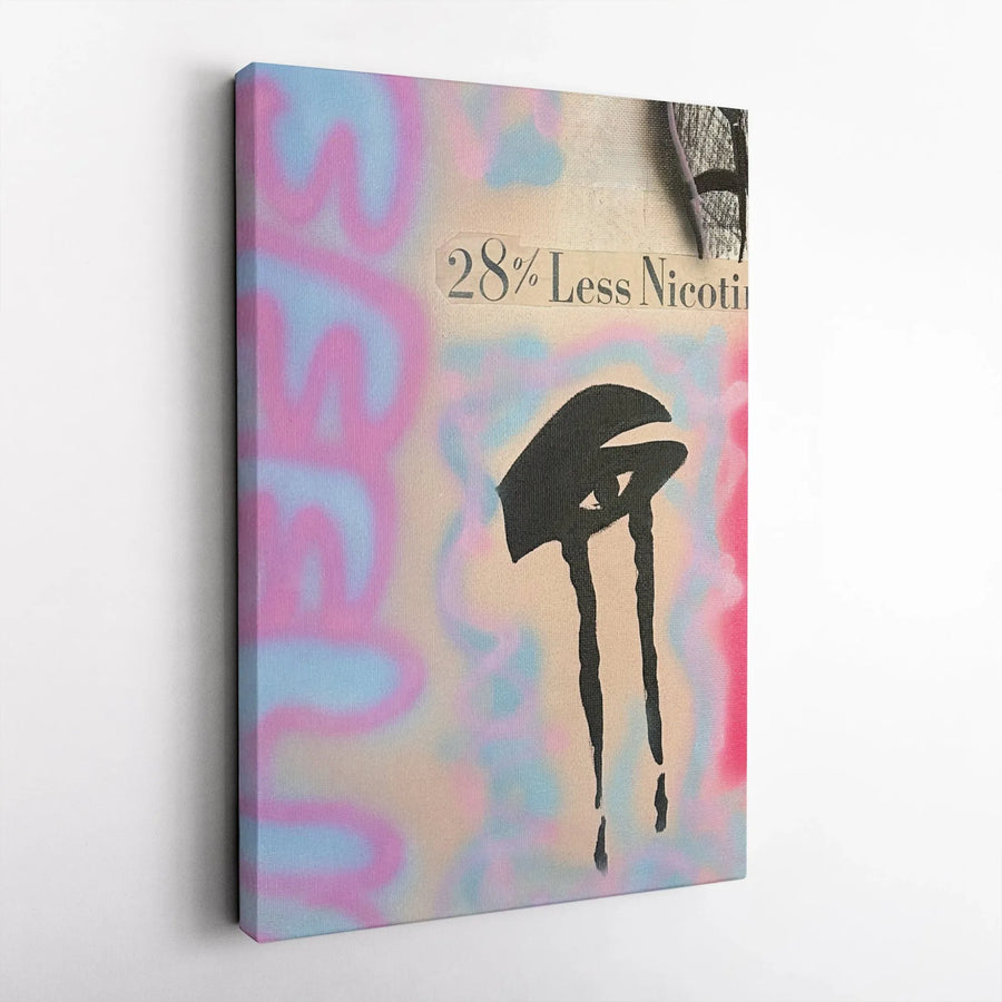 Abstract Crying Eye Wall Art | Graffiti Street Style Canvas Print | Premium Fade-Resistant Gallery Wrap | Edgy Home Decor For Modern Living Room