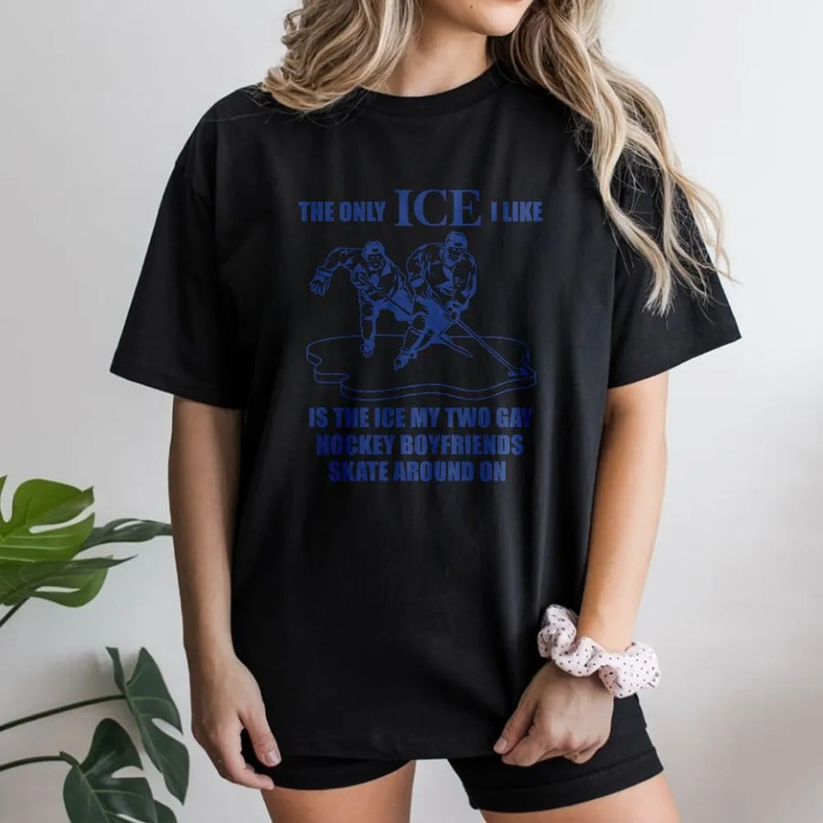 Hockey Romance T-Shirt | Gay Hockey Players Graphic Tee | Premium Cotton LGBTQ Sports Apparel | Funny Fan Gift for Readers and Players