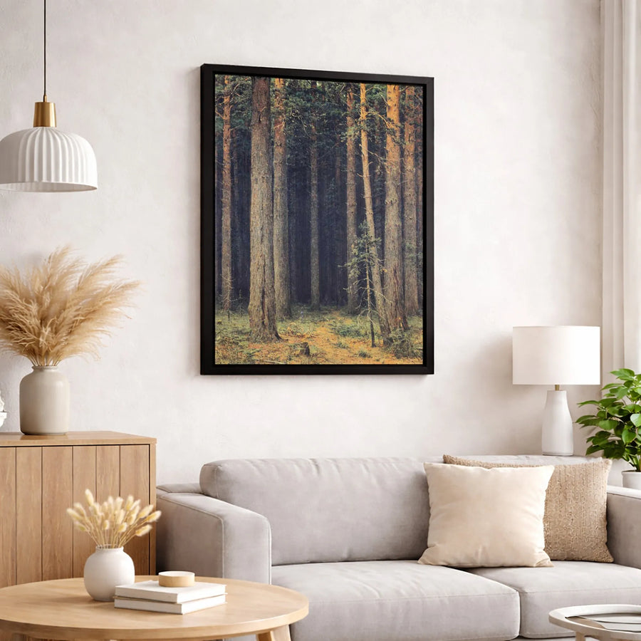 Moody Pine Forest Canvas Print | Tall Evergreen Trees Wall Art | Premium Gallery-Wrapped Decor | Nature Inspired Gift for Forest Lovers