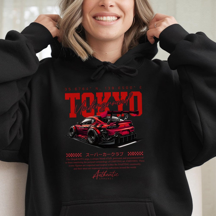 Tokyo Underground JDM Hoodie | Street Racing Drift Car Graphic | Premium Cotton Blend | Gift for Car Enthusiasts & Tuner Fans