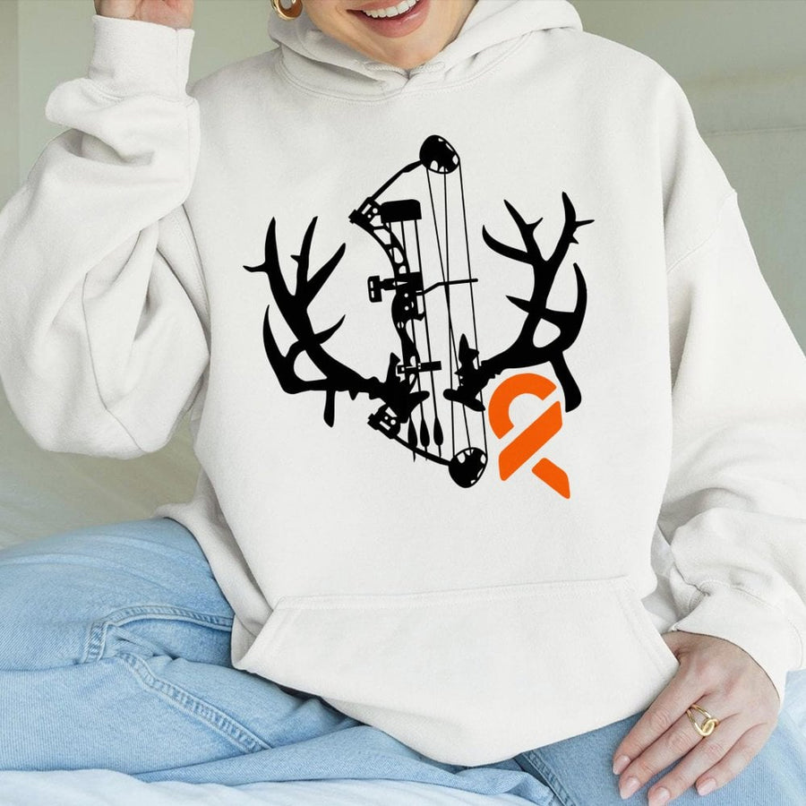 Bowhunting Hoodie | Deer Antler And Compound Bow Graphic | Premium Cotton Blend | Archery Hunter Gift For Men And Women