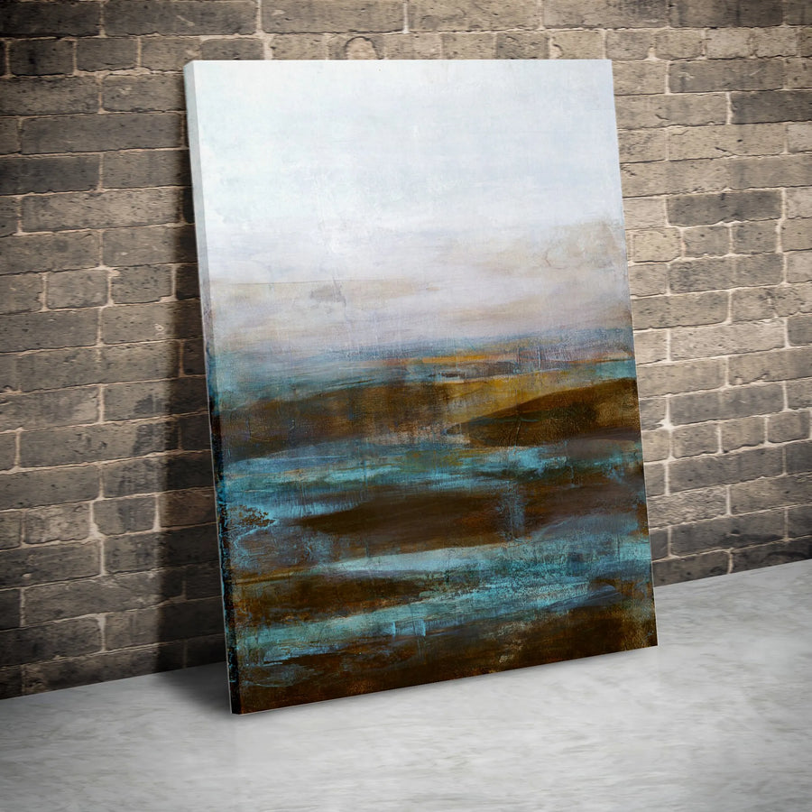 Abstract Landscape Canvas Wall Art | Minimalist Earth Tone Painting Print | Premium Gallery Wrap Canvas | Modern Home Decor Gift for Living Room