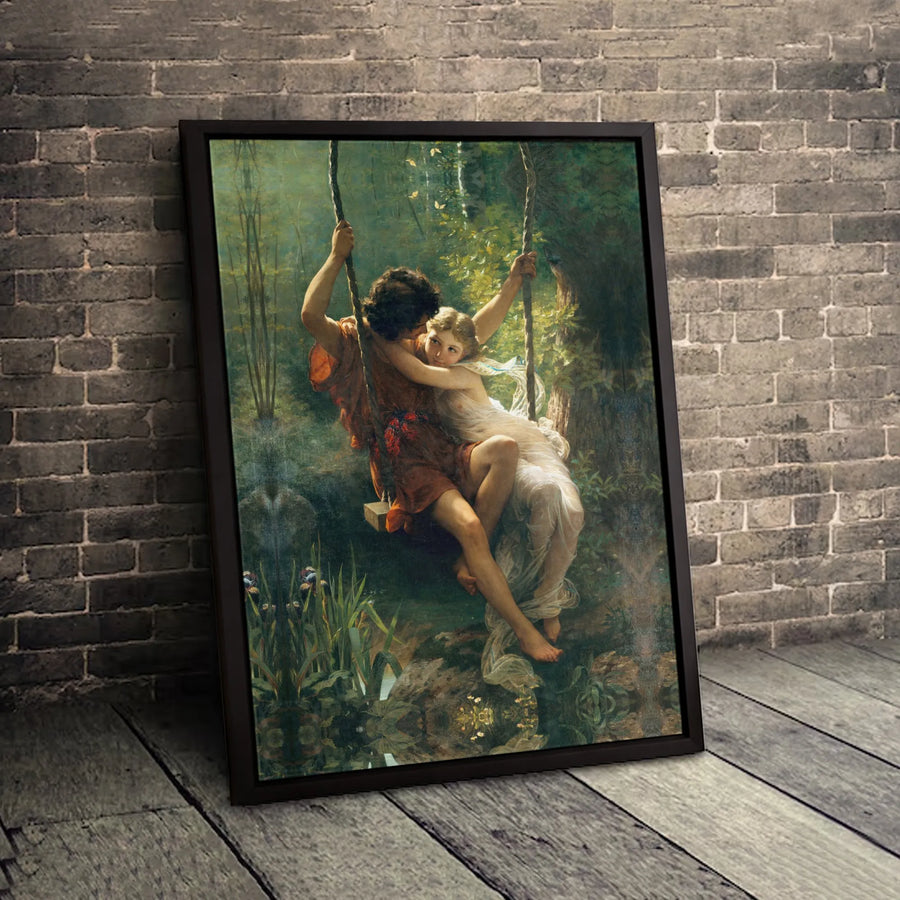 Springtime by Pierre Auguste Cot Canvas | Romantic Couple Art Print | Premium 1.25 Inch Gallery Wrap | Classic Fine Art Home Decor