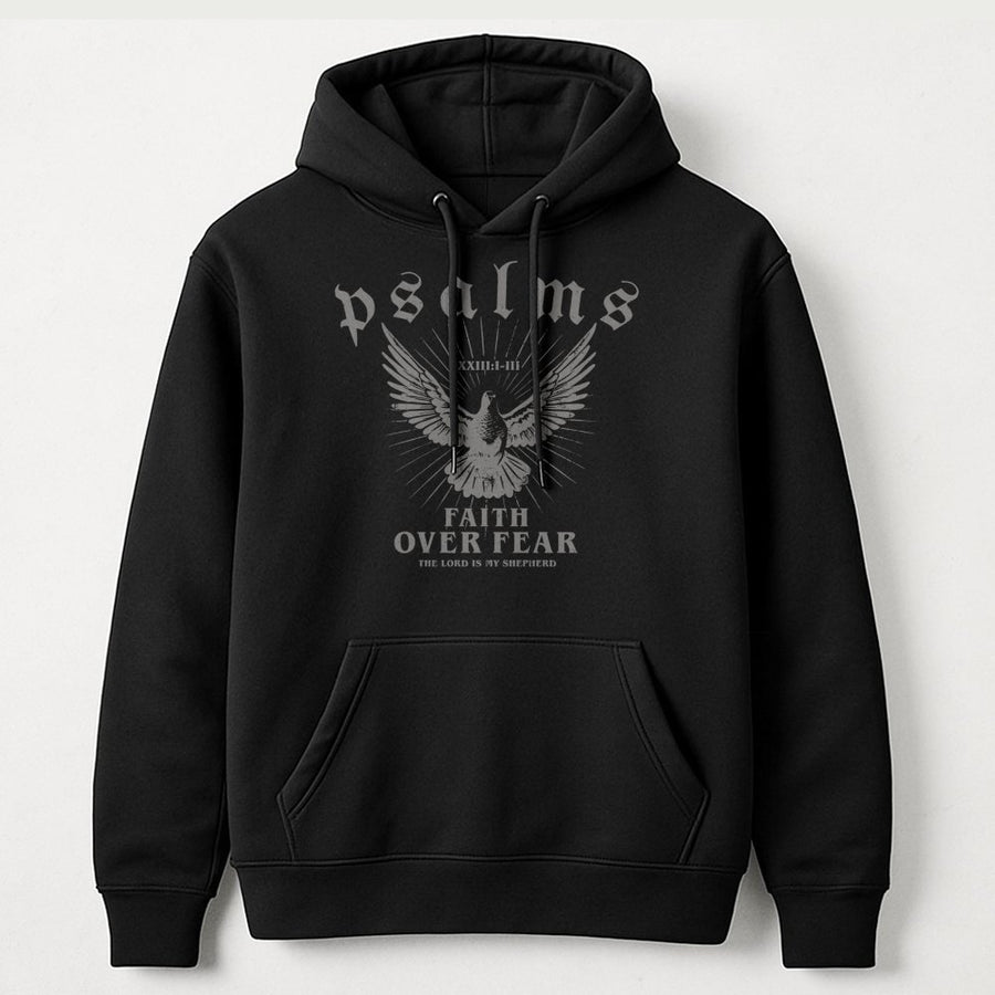 Faith Over Fear Hoodie | Dove Bible Verse Graphic | Premium Cotton Blend | Christian Religious Apparel Gift for Him and Her