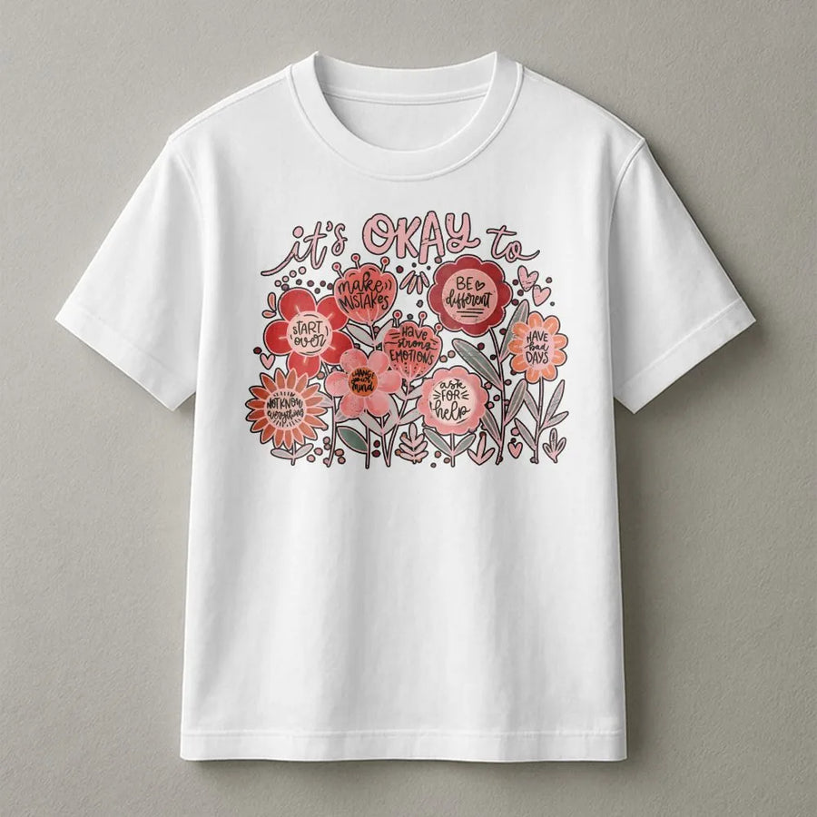 Mental Health Awareness T-Shirt | Inspirational Floral Graphic | Premium Cotton Blend | Self Love Gift for Her