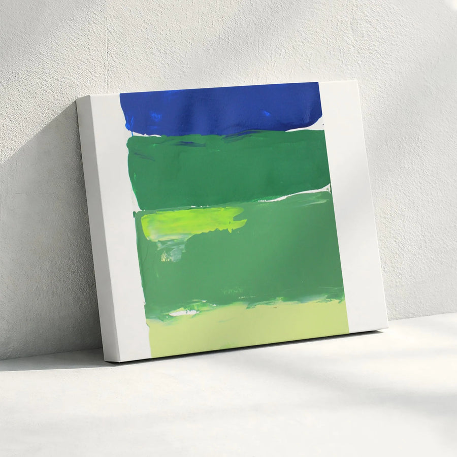 Abstract Color Block Canvas Wall Art | Modern Blue and Green Brushstroke Print | Premium Gallery-Quality Canvas | Living Room & Office Decor