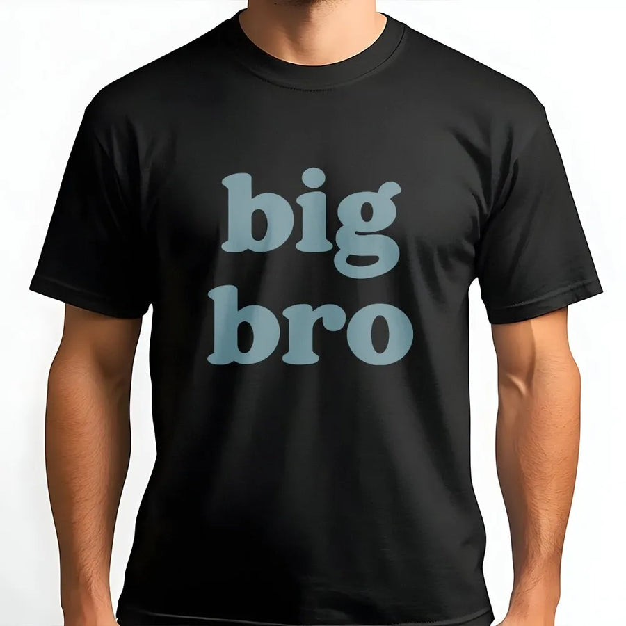 Promoted to Big Bro T-Shirt | Vintage Retro Font Design | Premium Soft Cotton Tee | Funny Pregnancy Announcement Gift for Brother, Family Matching