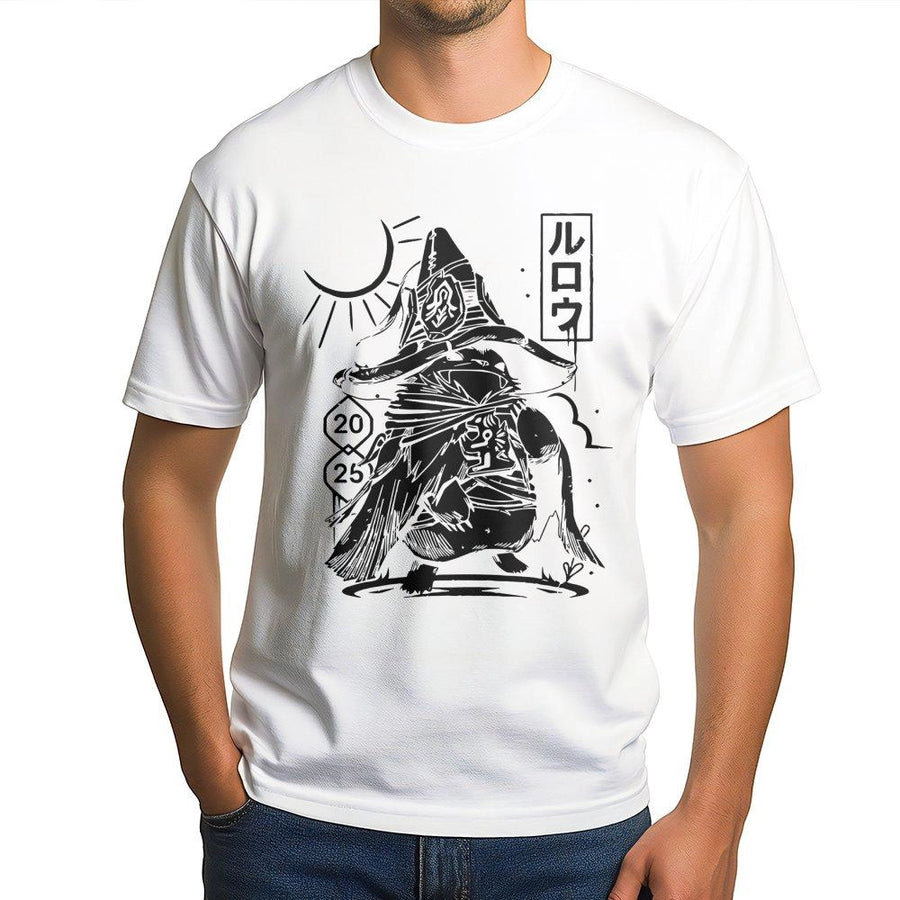 Fantasy Creature Graphic T-Shirt | Japanese Style Wizard Illustration | 100% Premium Cotton Tee | Gamer Gift for Adventure RPG Fans