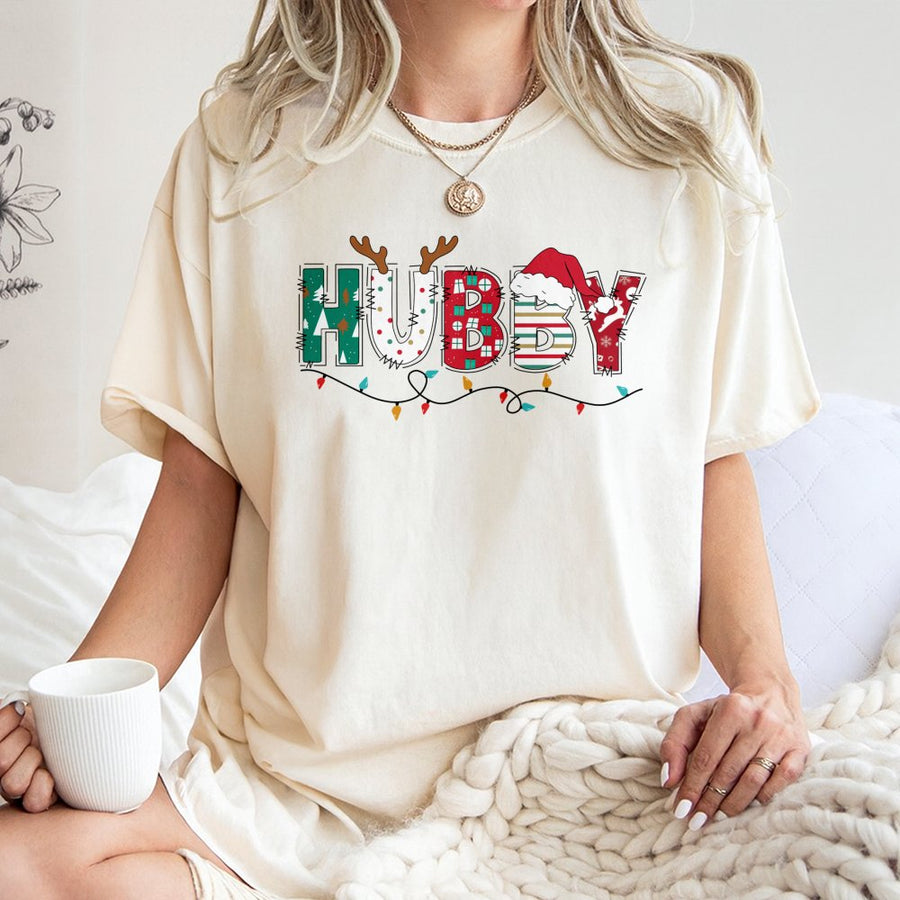 Wifey Christmas T-Shirt | Festive Reindeer & Santa Hat Design | 100% Premium Soft Cotton | Cute Matching Holiday Couple Gift For Wife