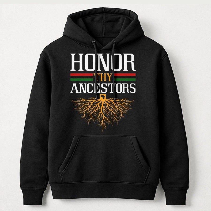 Honor Thy Ancestors Hoodie | Pan-African Tree Root Graphic | Premium Cotton Blend Unisex Sweatshirt | Black History Month Gift for Adults