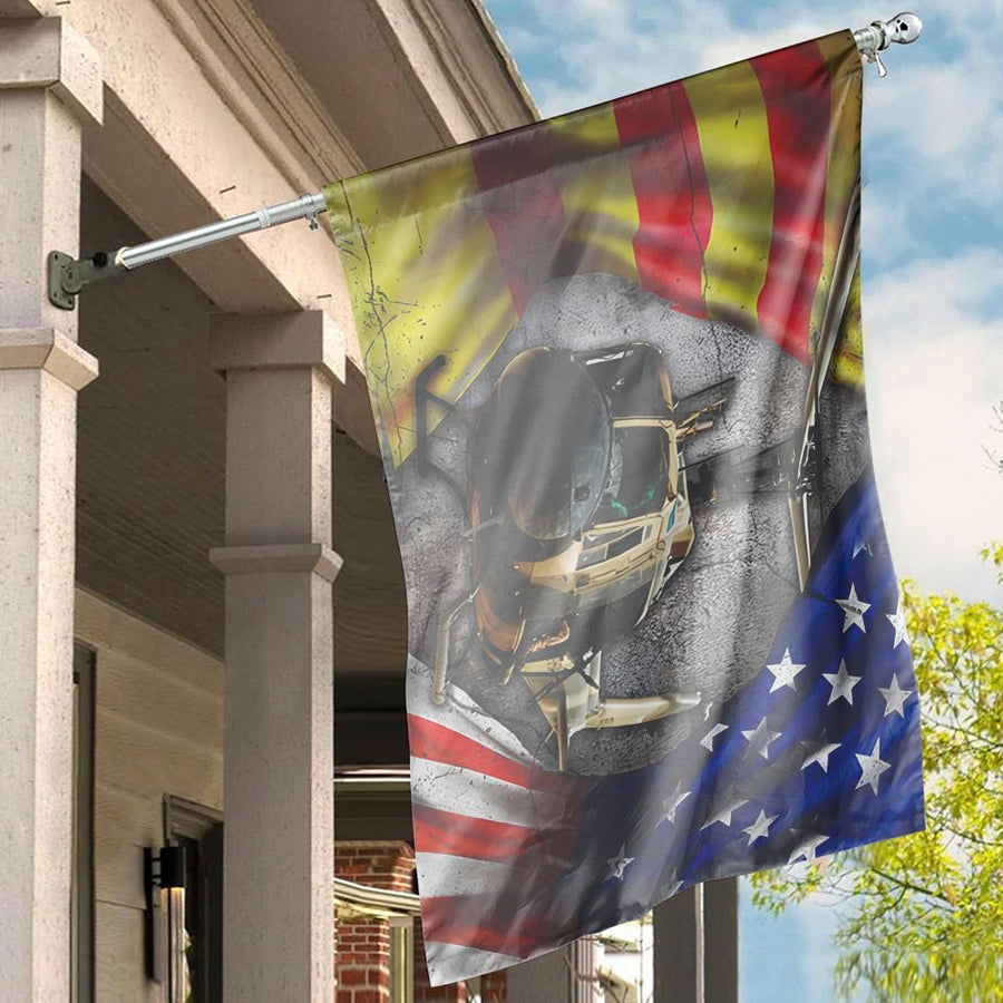 Military Vietnam Veteran Flag | Huey Helicopter Patriotic Design | Premium Weather-Resistant Polyester | Gift for Veterans and Military History Buffs