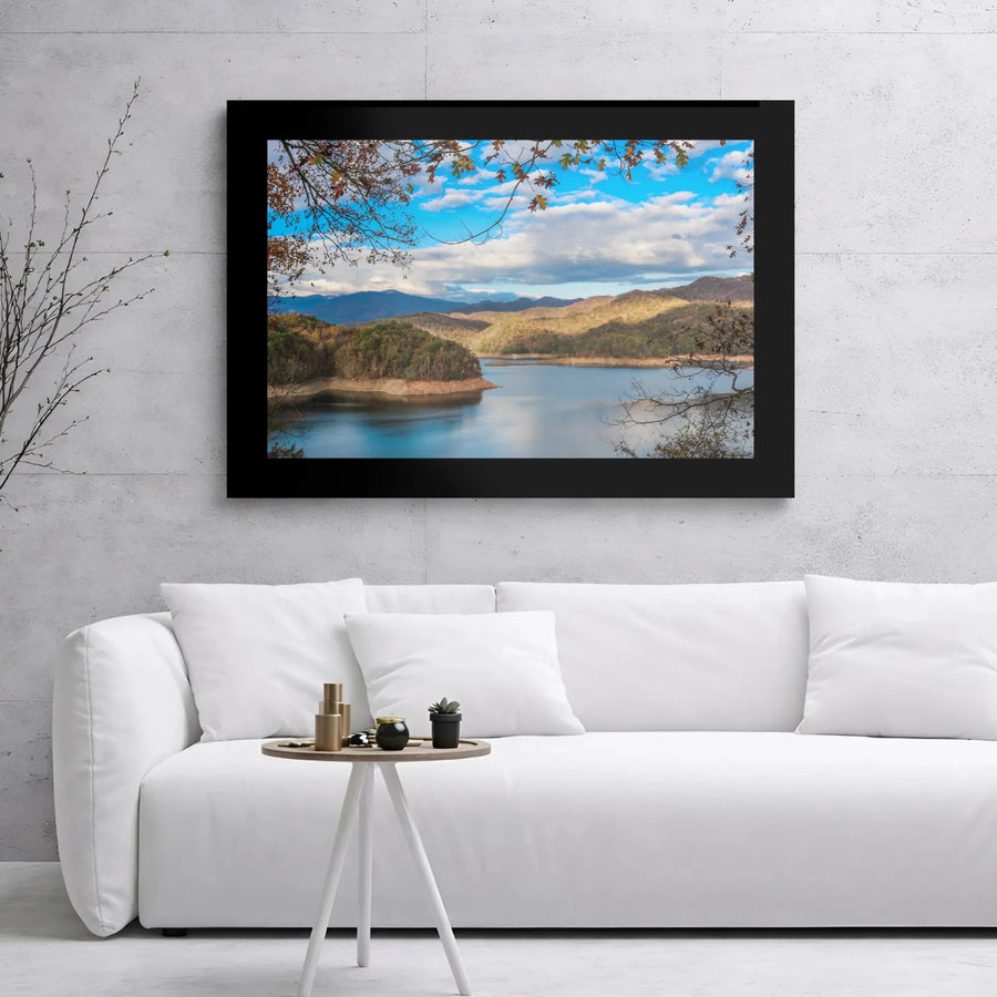 Mountain Lake Canvas Wall Art | Autumn Forest Landscape Print | 1.25" Gallery Wrap Premium Canvas | Nature Lover Home Office Decor Gift