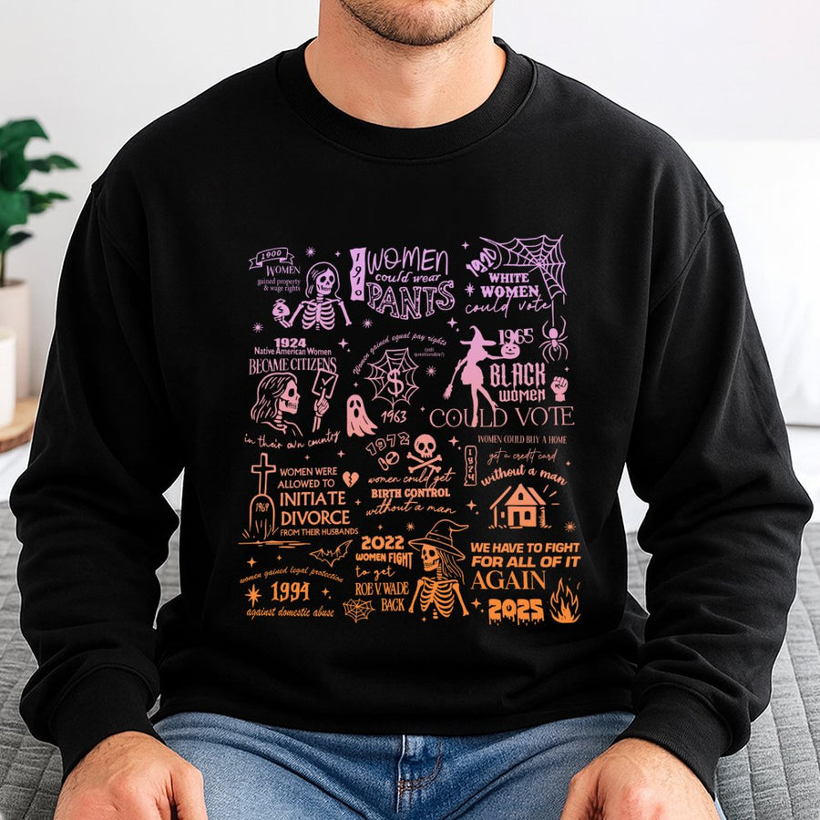 Feminist History Sweatshirt | Women's Rights Timeline Graphic | Premium Cotton Blend | Empowering Gift for Activists