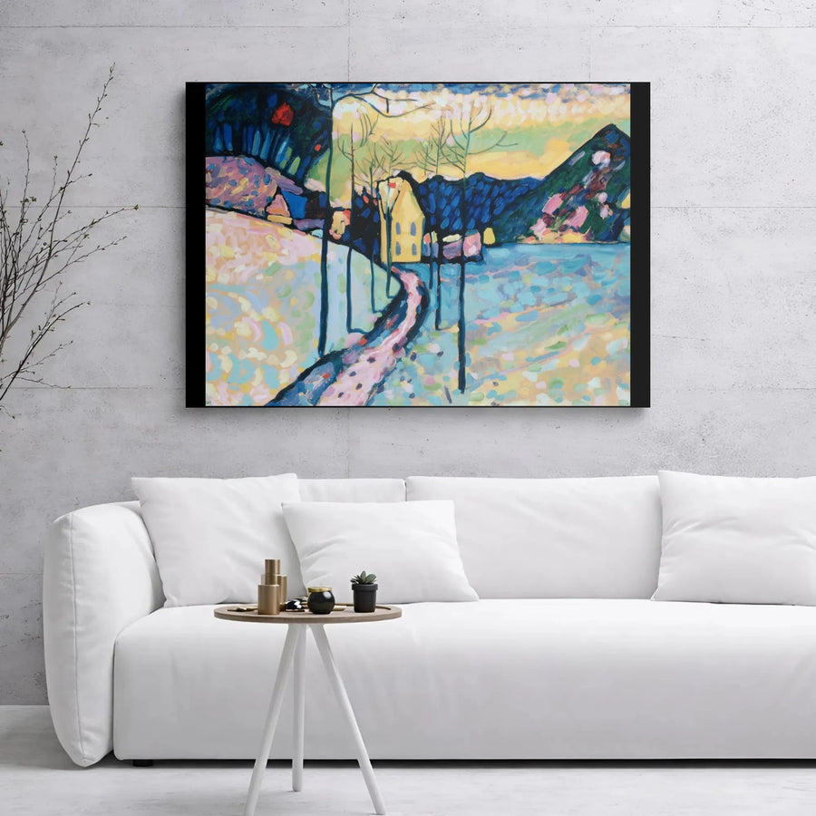 Winter Landscape Canvas Art | Wassily Kandinsky Expressionist Print | 1.25" Gallery Wrap Premium Wall Decor | Ready to Hang Artistic Home Gift