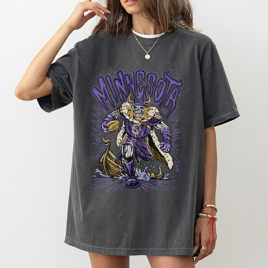 Minnesota Skeleton Viking Football Player T-Shirt
