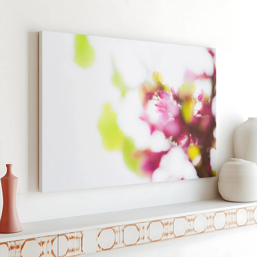 Abstract Floral Canvas Wall Art | Dreamy Soft Focus Spring Blossom Print | Premium Gallery Wrapped Canvas | Modern Botanical Home Decor Gift