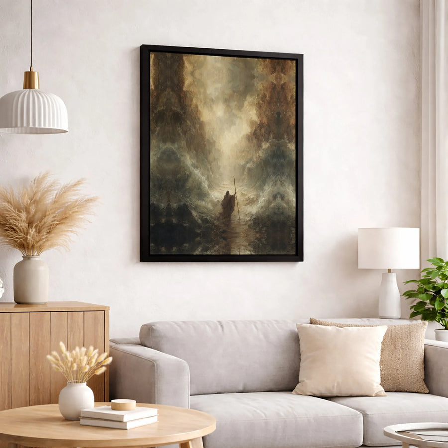 Moses Parting The Red Sea Canvas Print | Dramatic Biblical Wall Art | Premium Gallery Wrapped | Religious Home Decor Gift