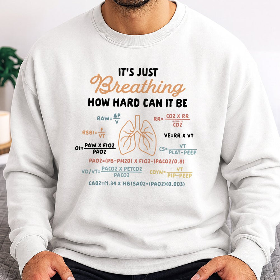 Respiratory Therapist Sweatshirt | Funny Lung Equations Design | Premium Cotton Blend | Gift for RT Student or Medical Professional
