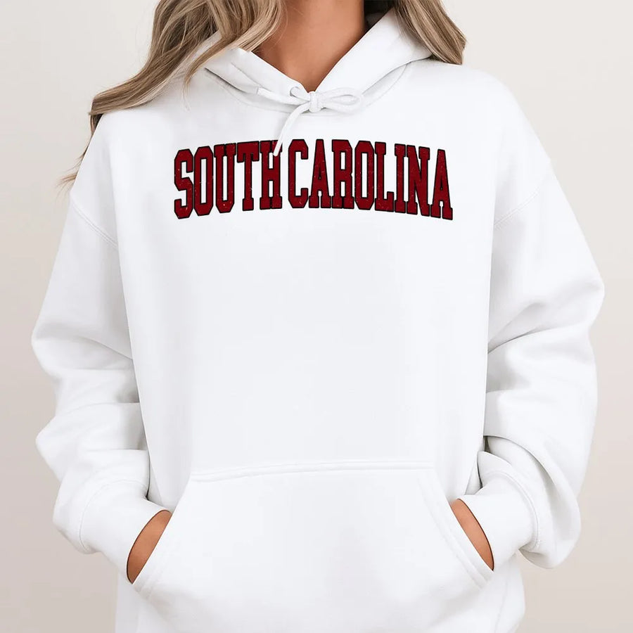 South Carolina Hoodie | Vintage Style College Font | Premium Soft Cotton | South Carolina Pride Apparel Gift