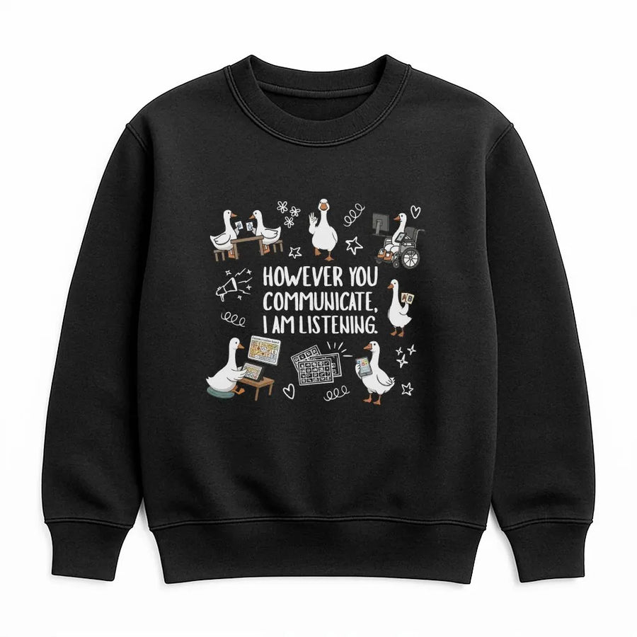Special Education Teacher Sweatshirt | Goose AAC Communication Graphic | Premium Cotton Comfort Colors Tee | Gift for SLP Therapist