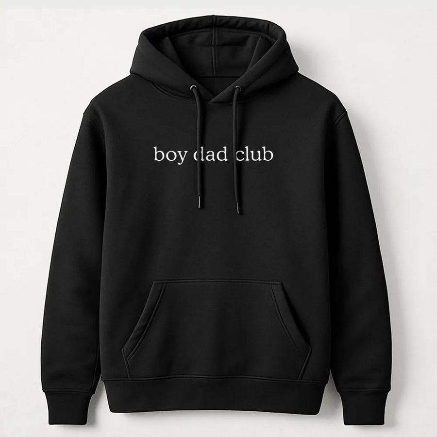 Boy Dad Club Hoodie | Minimalist Fatherhood Typography | Premium Cotton Blend | New Dad Gift for Pregnancy Announcement or Father's Day 2026