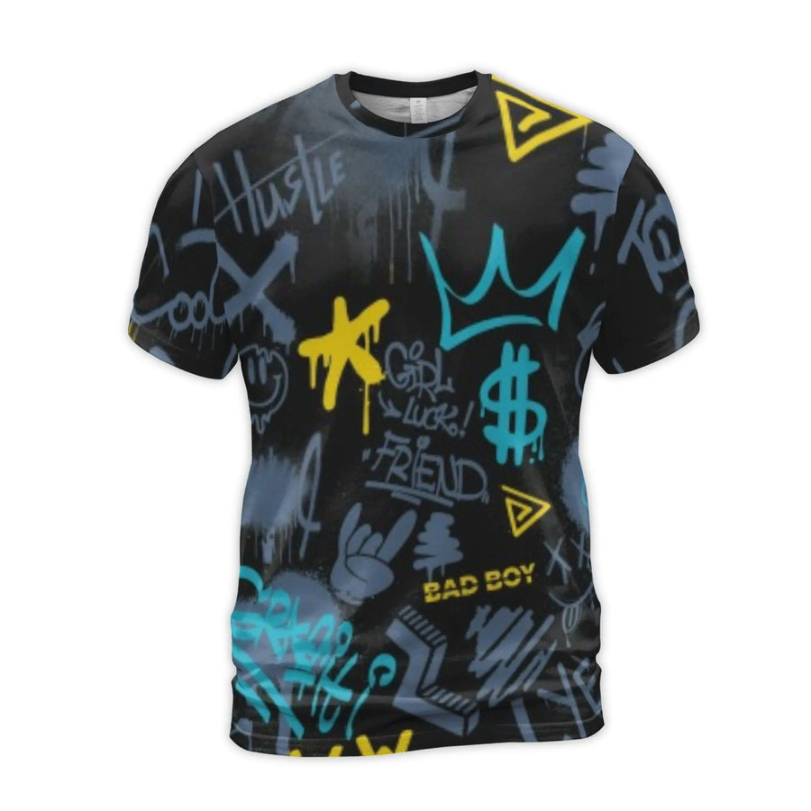 Graffiti Street Art T-Shirt | Urban Hip Hop Aesthetic Print | Premium Polyester Spandex | Casual Daily Wear Gift for Him