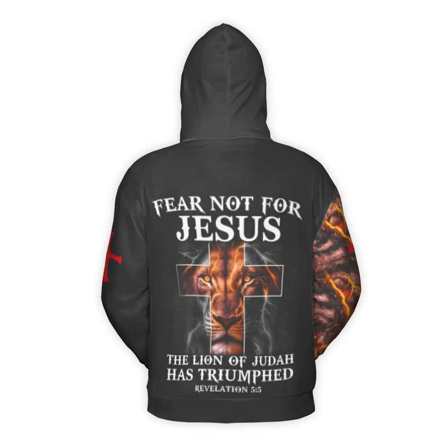 Lion of Judah 3D Hoodie | Religious Jesus Cross Graphic Design | Premium Polyester Brushed Fleece | Inspirational Christian Gift for Men and Women