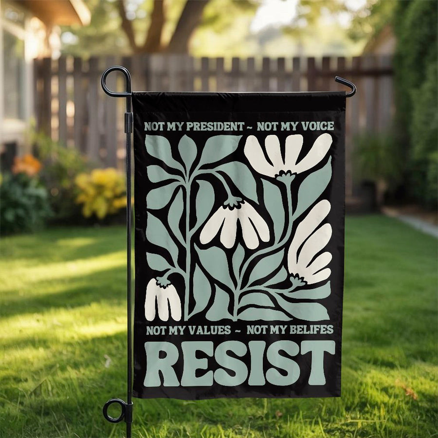 Resist Garden Flag | Floral Yard Decor | Premium Weather-Resistant Polyester | Protest Sign for Activists and Feminists
