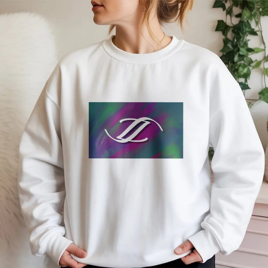 Abstract Z Letter Sweatshirt | Colorful Tie-Dye Graphic Print | Premium Cotton-Polyester Blend | Unisex Modern Artistic Pullover Gift