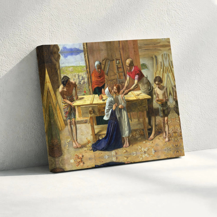 Christ in the House of His Parents Canvas Wall Art | John Everett Millais Pre-Raphaelite Painting | Premium Matte Canvas | Christian Home Decor Collector Gift