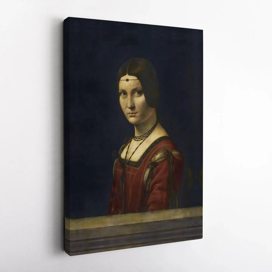 La Belle Ferronnière Canvas Print | Leonardo da Vinci Renaissance Portrait | Premium Framed Canvas | Classic Art Collector's Gift for Home Decor