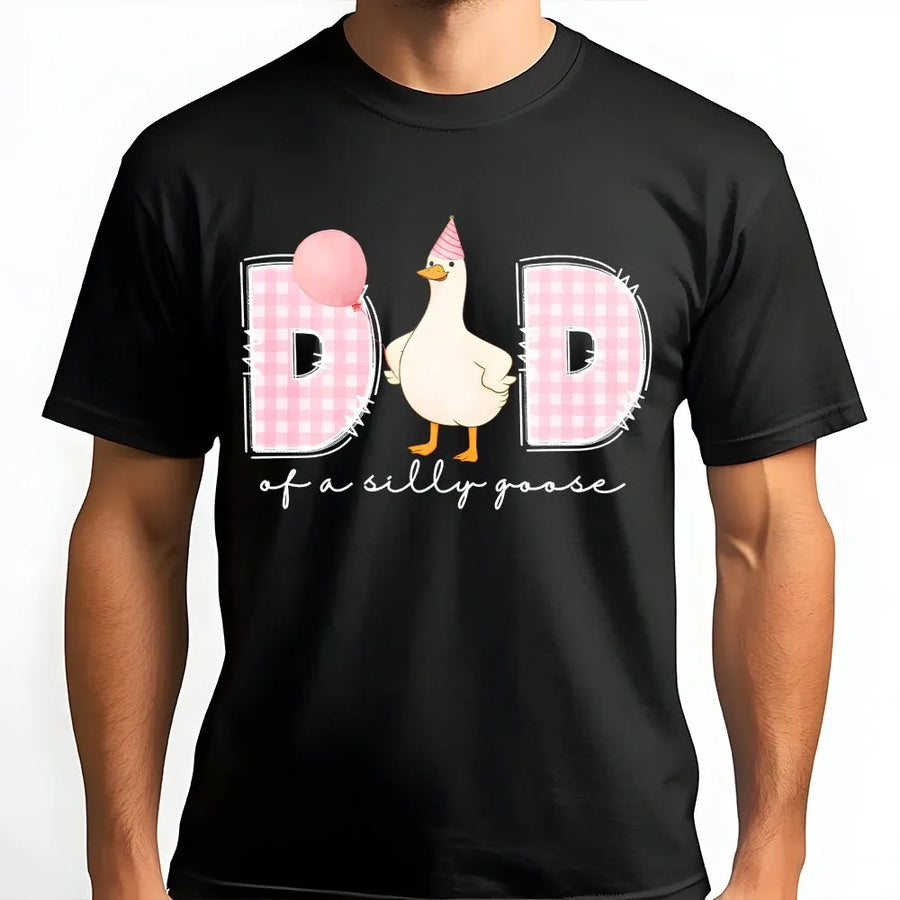 Dad of a Silly Goose T-Shirt | First Birthday Party Matching Family Outfit | Premium Cotton Blend Pullover | Gift for New Dad