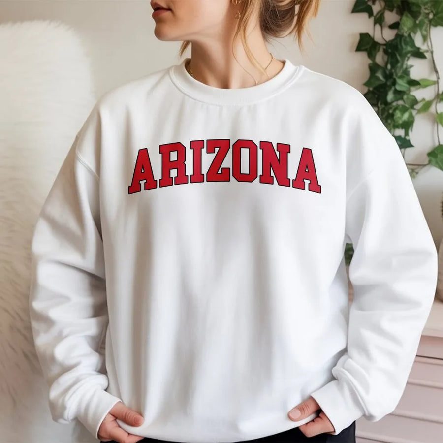 Arizona Sweatshirt | Vintage College Style Graphic | Premium Cotton Tee | Unisex State Pride Souvenir Gift