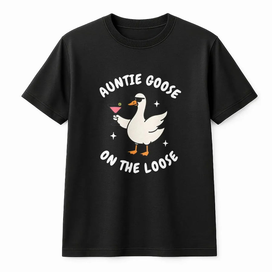 Auntie Goose on the Loose Shirt | Funny Silly Goose Graphic Tee | Premium Comfort Colors® | New Aunt Gift for Baby Shower, Pregnancy Reveal