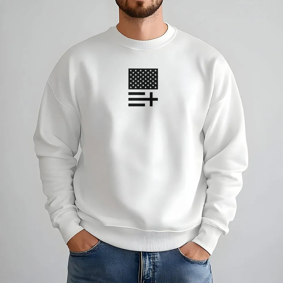 Minimalist American Flag Sweatshirt | Modern Abstract USA Graphic Sweatshirt | Premium Cotton Blend | Unisex Patriotic Gift