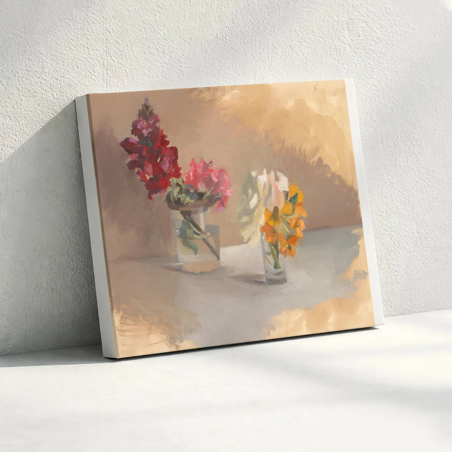 Floral Still Life Canvas Wall Art | Impressionist Flower Painting Print | Premium 1.25" Thick Gallery Canvas | Modern Farmhouse Home Decor Gift