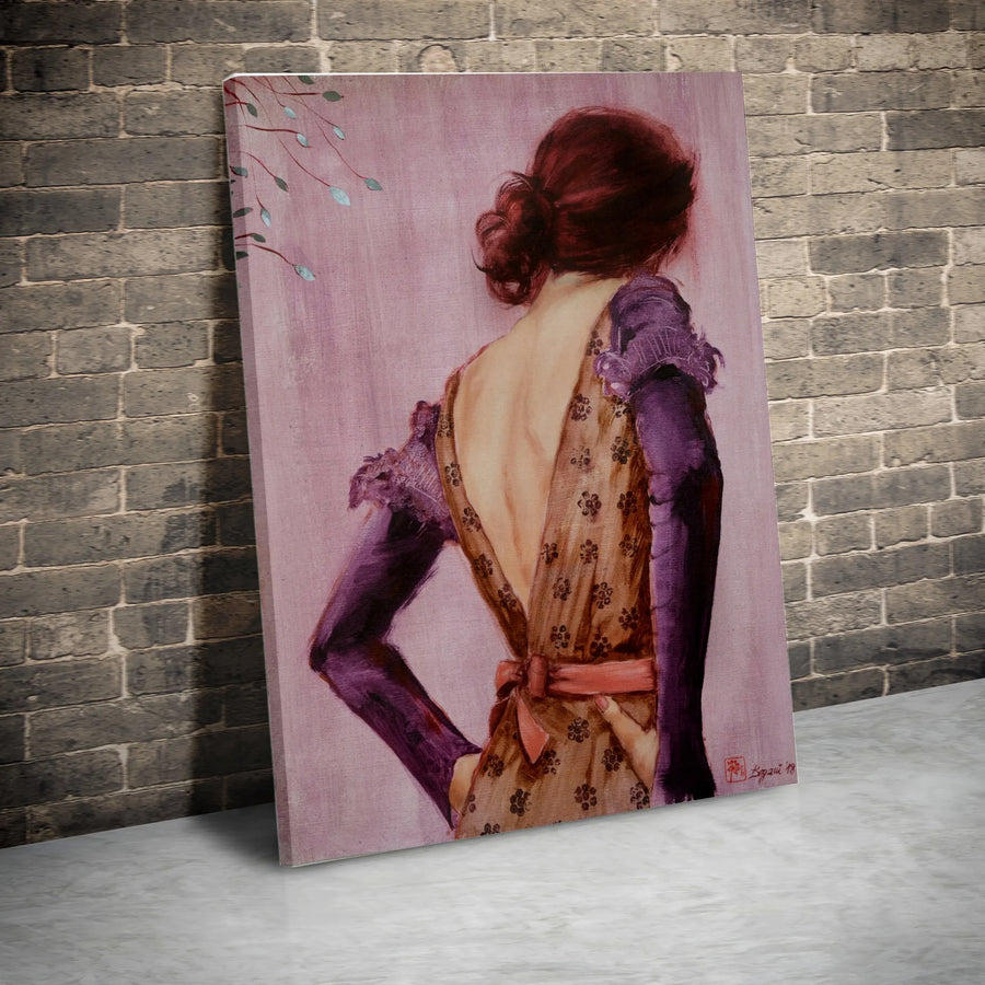 Elegant Woman Portrait Canvas Print | Vintage Figurative Art Painting | Premium 1.25" Thick Gallery Wrap | Collector's Gift for Home Decor
