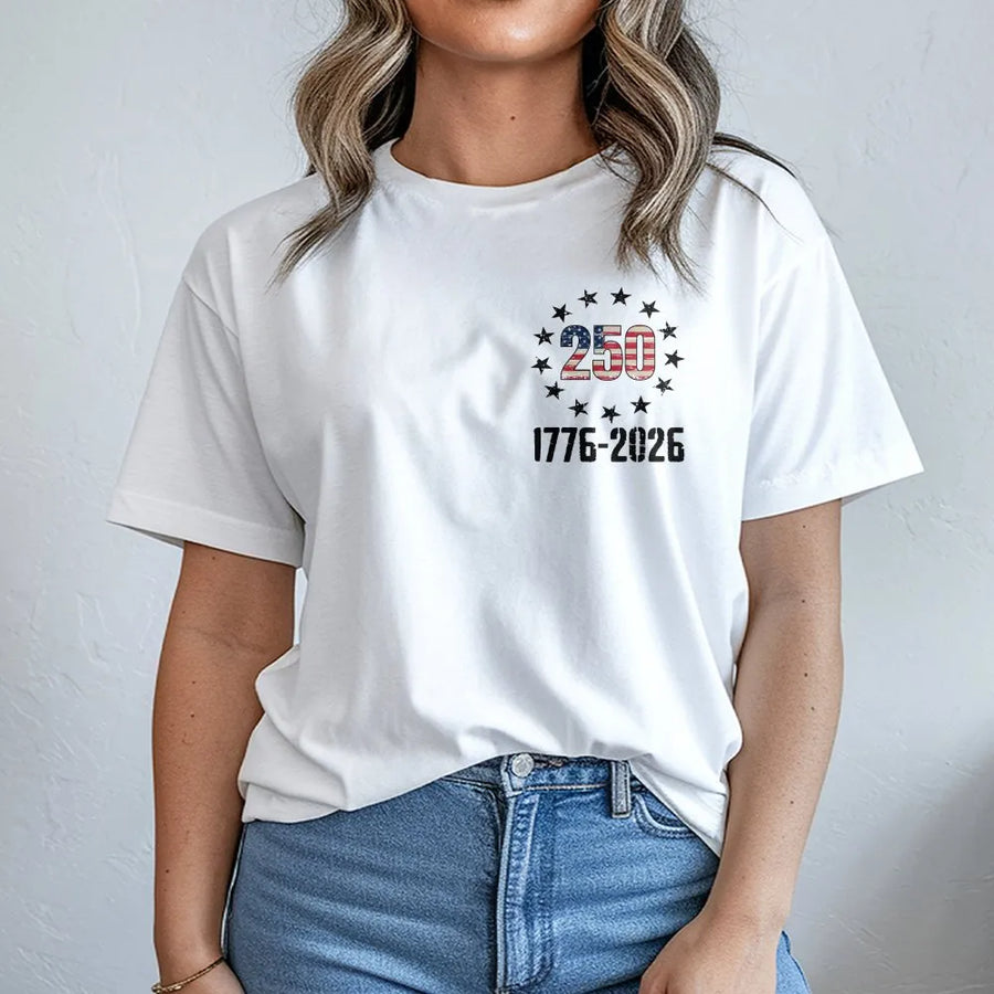 USA 250th Anniversary T-Shirt | Vintage 1776-2026 Distressed Flag | Soft Cotton Blend Crewneck | Patriotic American Collector's Gift