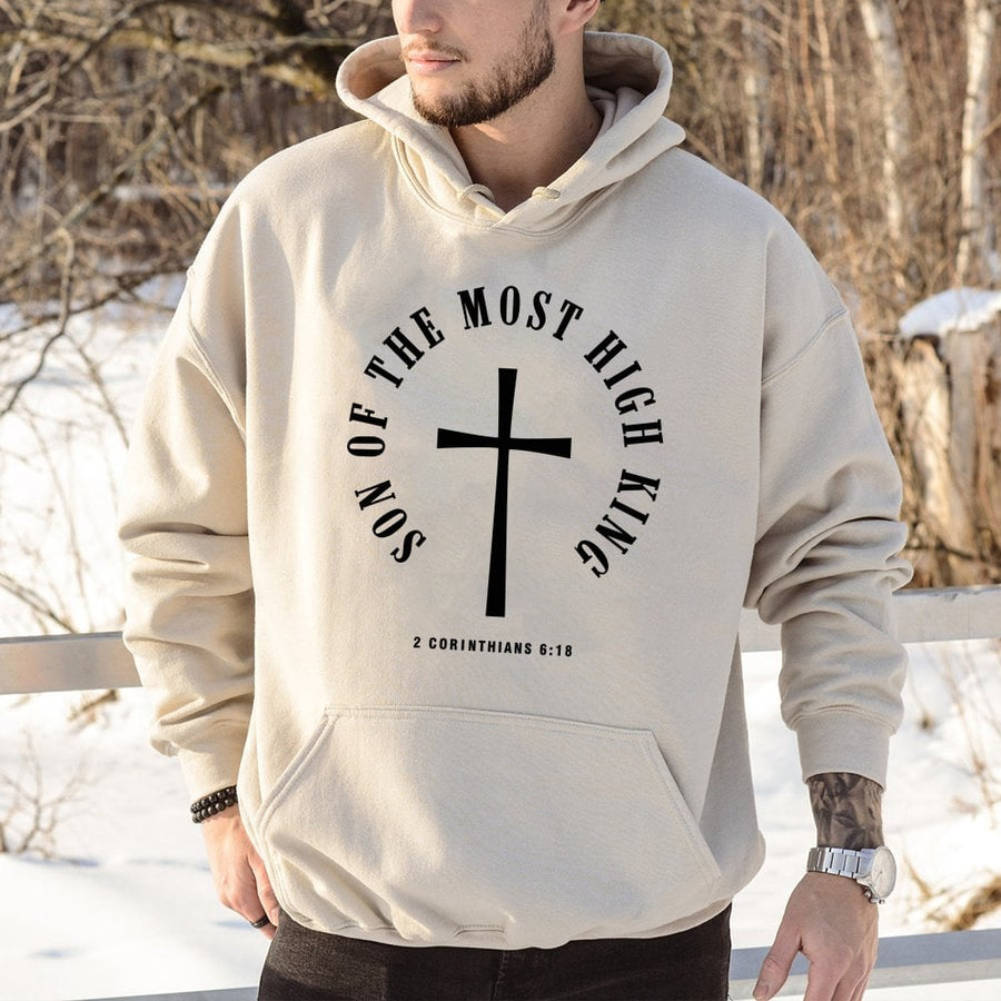 Son Of The Most High King Hoodie | Religious 2 Corinthians 6:18 Scripture Design | Premium Cotton-Blend Pullover | Faith-Based Gift For Men And Women